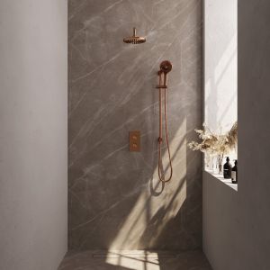 Brauer Edition 5-GK-068 thermostatic concealed rain shower 3-way diverter SET 45 copper brushed PVD