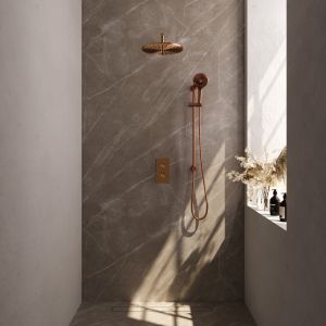 Brauer Edition 5-GK-069 thermostatic concealed rain shower 3-way diverter SET 46 copper brushed PVD