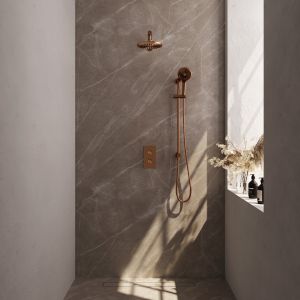 Brauer Edition 5-GK-070 thermostatic concealed rain shower 3-way diverter SET 43 copper brushed PVD