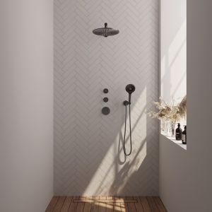 Brauer Edition 5-GM-030 thermostatic concealed rain shower SET 08 gunmetal brushed PVD