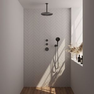Brauer Edition 5-GM-031 thermostatic concealed rain shower SET 12 gunmetal brushed PVD