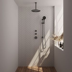 Brauer Edition 5-GM-039 thermostatic concealed rain shower SET 24 gunmetal brushed PVD