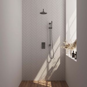 Brauer Edition 5-GM-062 thermostatic concealed rain shower 3-way diverter SET 39 gunmetal brushed PVD