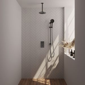 Brauer Edition 5-GM-072 thermostatic concealed rain shower 3-way diverter SET 47 gunmetal brushed PVD