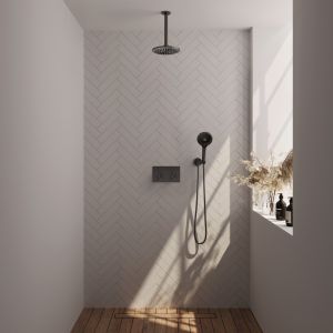 Brauer Edition 5-GM-170 thermostatic concealed rain shower with push buttons SET 59 gunmetal brushed PVD