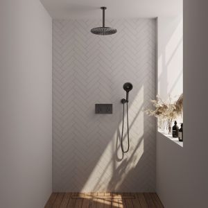 Brauer Edition 5-GM-171 thermostatic concealed rain shower with push buttons SET 60 gunmetal brushed PVD