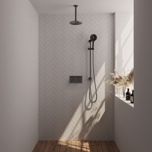 Brauer Edition 5-GM-182 thermostatic concealed rain shower with push buttons SET 71 gunmetal brushed PVD