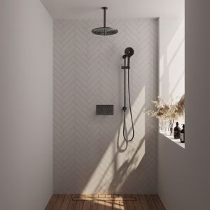 Brauer Edition 5-GM-183 thermostatic concealed rain shower with push buttons SET 72 gunmetal brushed PVD