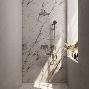 Brauer Edition 5-NG-179 thermostatic concealed rain shower with push buttons SET 68 brushed stainless steel PVD