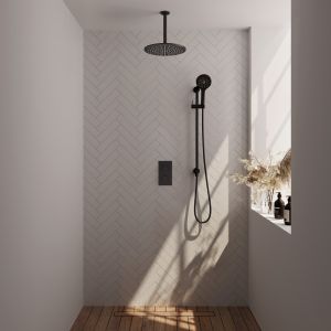 Brauer Edition 5-S-073 thermostatic concealed rain shower 3-way diverter SET 48 matte black