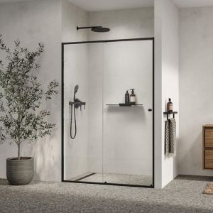 Geesa Shift Black 919901-06-M6 shelf with matte black marble look