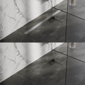 Brauer DR-MRF110NG douchegoot met multifunctioneel rooster en flens 7 x 110cm RVS geborsteld