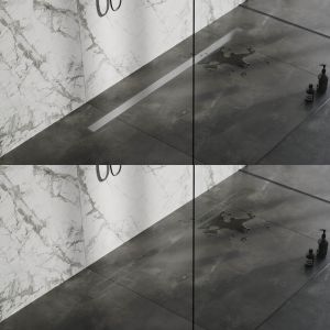 Brauer DR-MRF140NG douchegoot met multifunctioneel rooster en flens 7 x 140cm RVS geborsteld