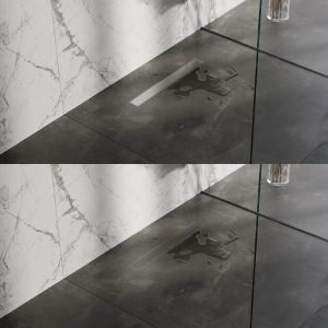 Brauer DR-MRF60NG douchegoot met multifunctioneel rooster en flens 7 x 60cm RVS geborsteld