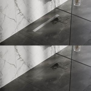 Brauer DR-MRF80NG douchegoot met multifunctioneel rooster en flens 7 x 80cm RVS geborsteld