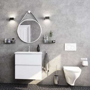 Pressalit Choice Q10850 toilet brush holder for wall mounting shiny steel