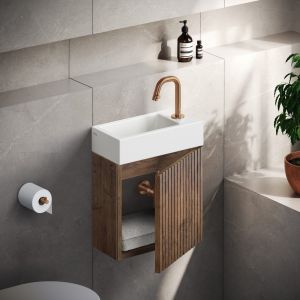 Clou Verti CL07106703664R fonteinonderkast met geribbelde deur, donker eiken, rechts