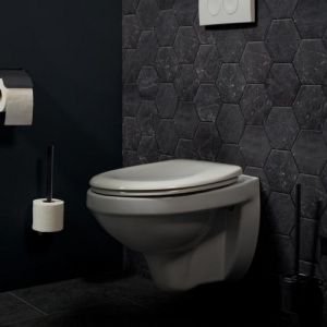 Haceka Ixi 1208509 Toilettenpapierhalter mit Klappe mattschwarz