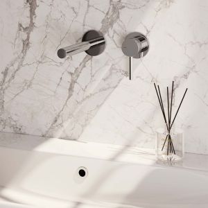 Brauer Carving 5-CE-004-S6-65 concealed basin mixer with straight spout and rosettes model A1 chrome