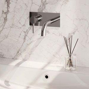 Brauer Carving 5-CE-083-B6 concealed basin mixer with curved spout and cover plate model A2 chrome