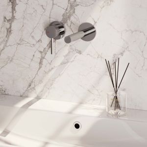 Brauer Carving 5-CE-083-S6-65 inbouw wastafelmengkraan met rechte uitloop en rozetten model A2 chroom