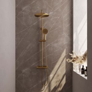 Brauer Carving 5-GG-087-4 surface-mounted thermostatic rain shower SET 04 gold brushed PVD