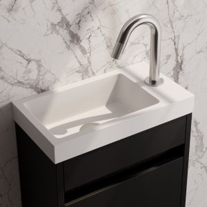 Brauer Carving 5-NG-321 surface-mounted basin tap with curved spout stainless steel brushed PVD