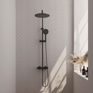 Brauer Carving 5-S-087-4 surface-mounted thermostatic rain shower SET 04 matte black
