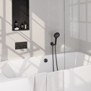 Brauer Carving 5-S-213 thermostatic concealed bath mixer with push buttons SET 04 matte black