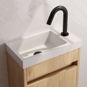 Brauer Carving 5-S-321 surface-mounted basin tap with curved spout matte black