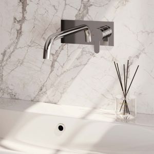 Brauer Edition 5-CE-004-B4 concealed basin mixer with curved spout and cover plate model D1 chrome