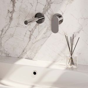 Brauer Edition 5-CE-004-S3-65 concealed basin mixer with straight spout and rosettes model C1 chrome