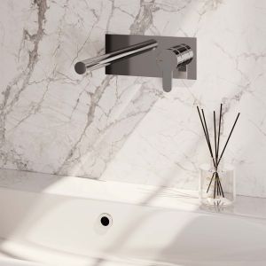 Brauer Edition 5-CE-004-S4 concealed basin mixer with straight spout and cover plate model D1 chrome