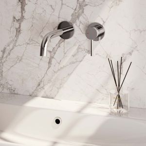 Brauer Edition 5-CE-004 concealed basin mixer with curved spout and rosettes model A1 chrome