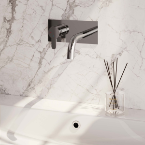 Brauer Edition 5-CE-083-B4 concealed basin mixer with curved spout and cover plate model D2 chrome