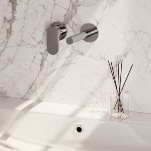 Brauer Edition 5-CE-083-S3-65 inbouw wastafelmengkraan met rechte uitloop en rozetten model C2 chroom