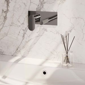 Brauer Edition 5-CE-083-S3 inbouw wastafelmengkraan met rechte uitloop en afdekplaat model C2 chroom