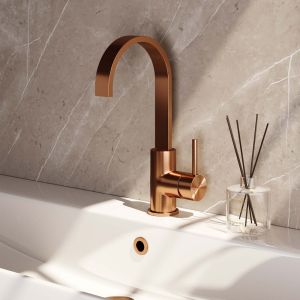 Brauer Edition 5-GK-003-S3 high surface-mounted basin mixer with swivel flat spout model A copper brushed PVD