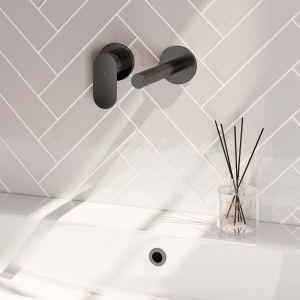 Brauer Edition 5-GM-083-S3-65 Unterputz-Waschtischbatterie mit geradem Auslauf und Abdeckplatten Modell C2 gunmetal gebürstet PVD