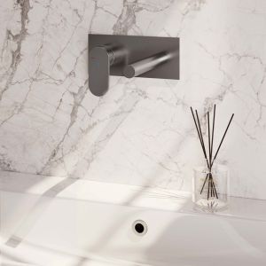 Brauer Edition 5-NG-083-S3 Unterputz-Waschtischbatterie mit geradem Auslauf und Abdeckplatte Modell C2 Edelstahl gebürstet PVD