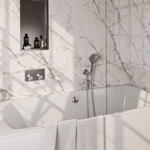 Brauer Edition 5-NG-209 thermostatisch flächenbündig Badewannenarmatur mit Drucktasten SET 04 Edelstahl gebürstet PVD