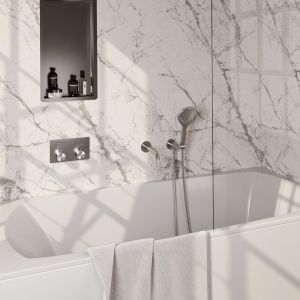 Brauer Edition 5-NG-211 thermostatic concealed bath mixer with push buttons SET 04 stainless steel brushed PVD