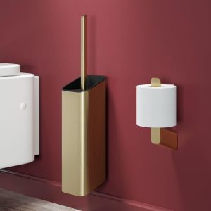 Geesa Shift Gold Brushed 919911-07-06 Toilettenbürste mit Halter für Wandmontage gebürstetes Gold