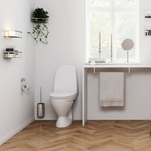 Pressalit Choice Q30210 Toilettenpapierhalter mit Wandplatte aus gebürstetem Stahl